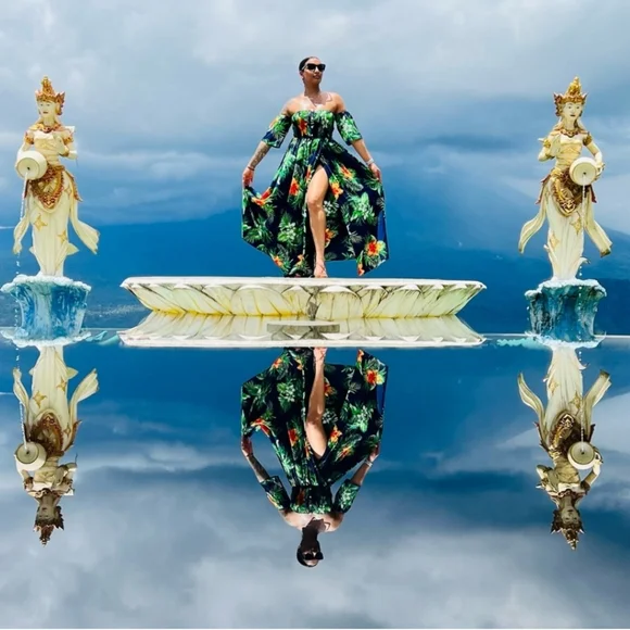 Beautiful Off-Shoulder Floral Smocked Maxi Dress - Picture 2 of 6